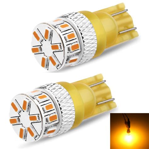 Alla Lighting 2x Super Bright W5W WY5W 2827 168 Amber Yellow LED Bulbs ...
