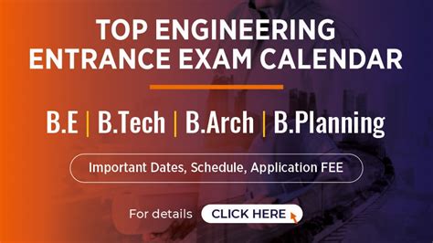 Top Engineering Entrance Exams Calendar | Dates, Application Form FEE