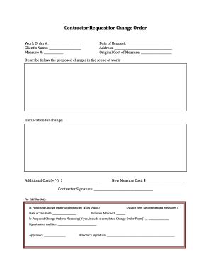 18 Printable Contractor Work Order Template Forms - Fillable Samples in ...