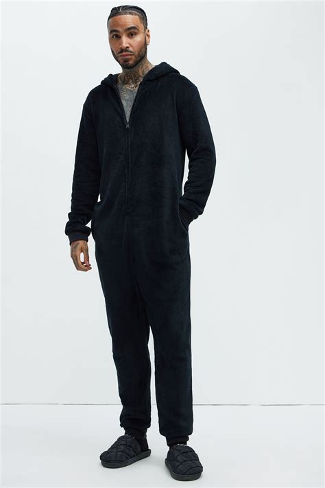 Cozy Winter Holiday PJ Onesie - Black | Fashion Nova