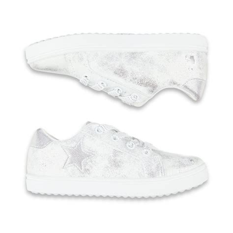 Buy White Shimmer Star Canvas Trainers Online at Best Price ...