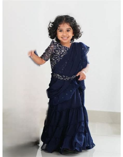 Kids Girls Party wear Purple Lehenga Saree – mahezon