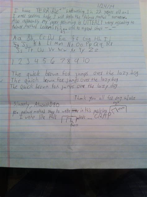 My handwriting looks like "chicken scratch" : Handwriting