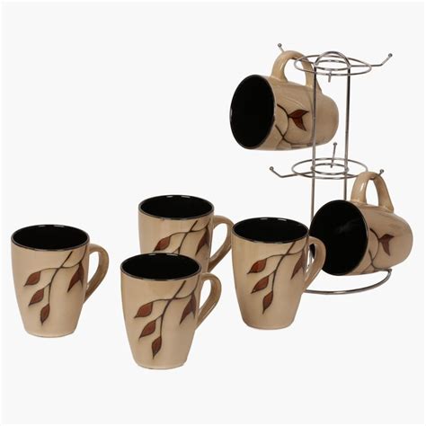 Buy Caraway Stoneware Mug With Stand- Set Of 6 from Home Centre at just ...