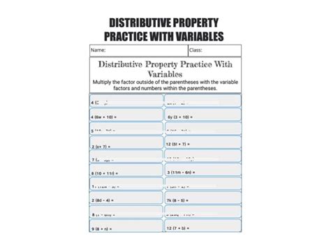 Image result for Distributive Property Using Variables