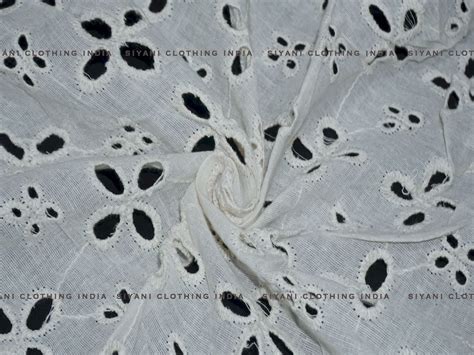 Kora Cotton Dyeable Cutwork Big Flower Pattern Chikankari Embroidered ...