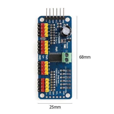 PCA9685 - 16 Channel 12-Bit PWM Servo Motor Driver I2C – REES52