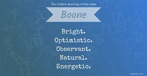 The hidden meaning of the name Boone | Namious