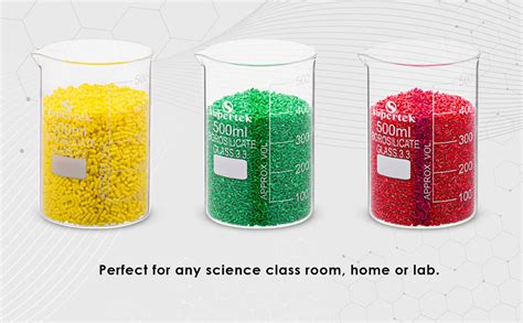 Supertek Borosilicate Glass Beaker 500 ml Each | Measuring Beaker with ...