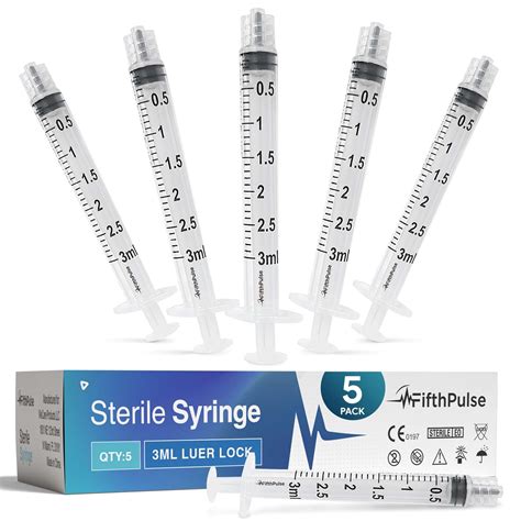 Amazon.com: 3 ml Syringe without Needle - 5 Pack of Individually ...