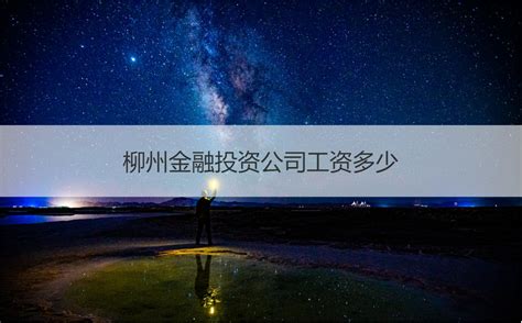 柳州金融投资有限公司待遇 金融分析师月薪多少【桂聘】