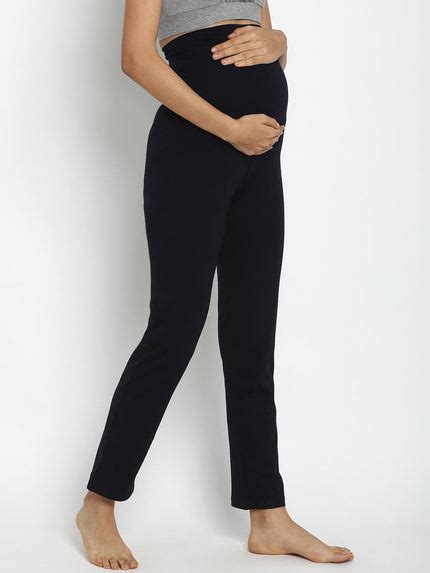 Straight-Leg Maternity Pants- Navy Blue