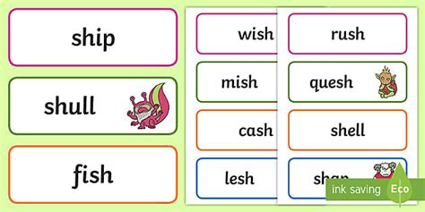 Phase 3 'sh' Flashcards: Real and Nonsense Word Cards