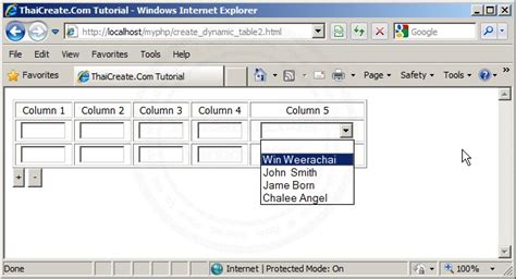 Image result for JavaScript Dynamic Table Add/Remove Rows