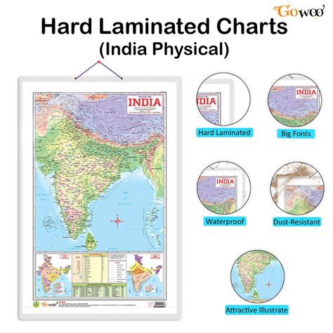 JoGenii|Set-of-2-|-2-IN-1-INDIA-POLITICAL-AND-PHYSICAL-MAP-IN-ENGLISH ...