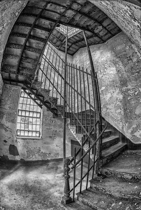 Rebecca Skinner - "Stairway", contemporary, black and white, abandoned ...