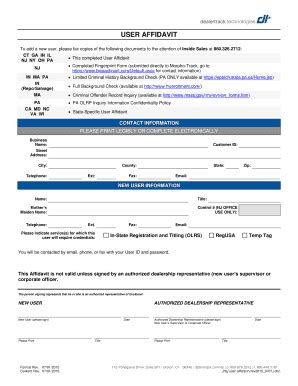 User Affidavit Form - Blank Fillable Template | Fill Out, Print ...