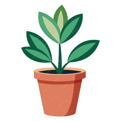 Plant in a pot clipart vector art and illustration | Premium AI ...