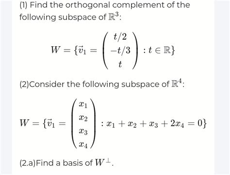 Image result for Orthogonal Complement of a Subspace
