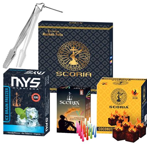 MYSHISHA Hookah Accessories BF Flavours & 250GM SCORIA COCONUT COAL ...