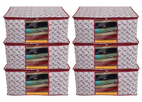 Kuber Industries Paisley Print Saree Covers With Zip|Foldable Wardrobe ...