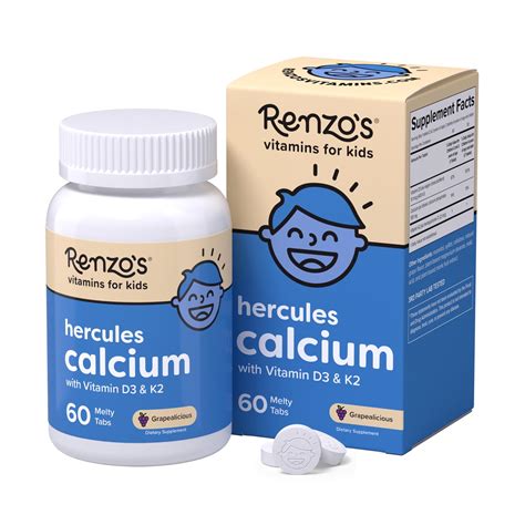 Amazon.com: Renzo's Hercules Calcium Supplement with Vitamin D3 and K2 ...