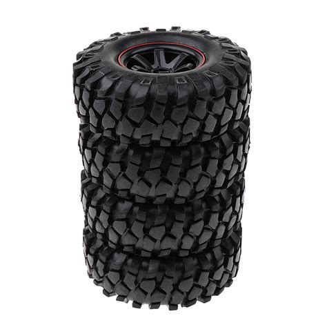 Enakshi Label Creations 4pcs 108mm Rubber Tyre Tires Metal Wheel ...