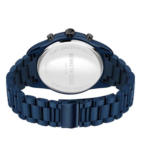 Kenneth Cole Men's Analog Blue Dial & Leather Strap Watch