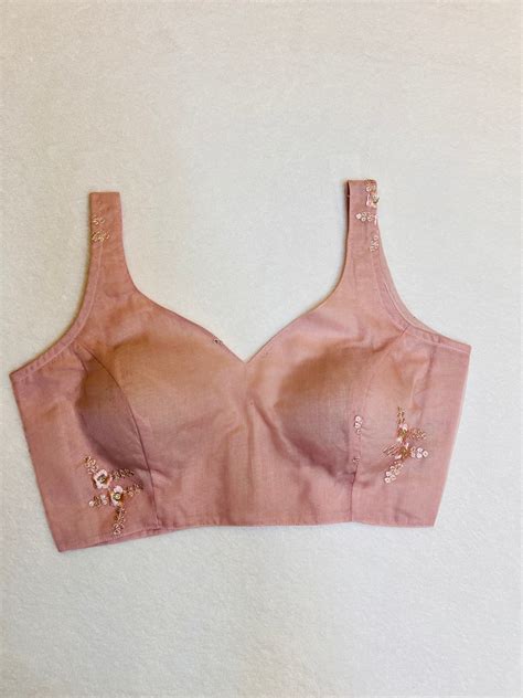 Pink Organza Padded Blouse – Sleeveless Sweetheart Neck | Fully ...