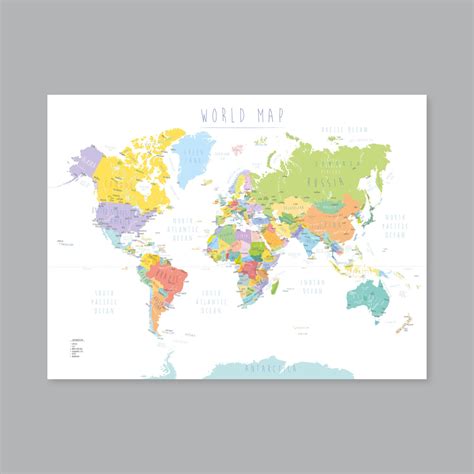 World Map with Countries Printable PDF 的图像结果