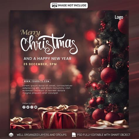 Psd free psd christmas poster social media tamplates | Premium PSD