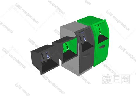 银行自助取款机，提款机3d模型下载-【集简空间】「每日更新」