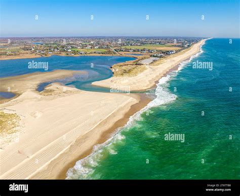 aerial view of the cut at sagg main beach, sagaponack, ny Stock Photo ...