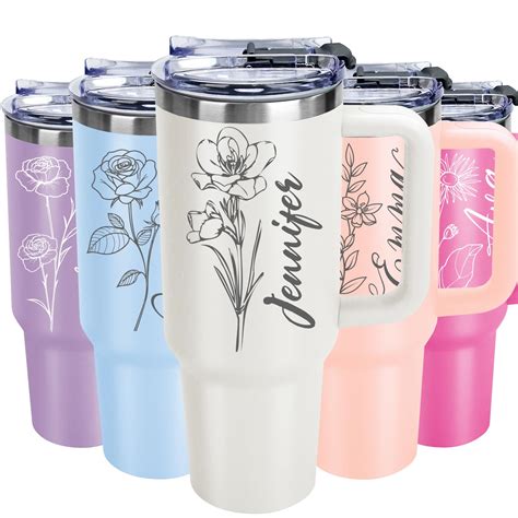 Amazon.com | Personalized 40 oz Tumbler with Handle, Birthday Gifts for ...