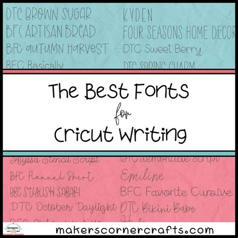 The 40 Best Fonts for Cricut Writing - Makers Corner Crafts