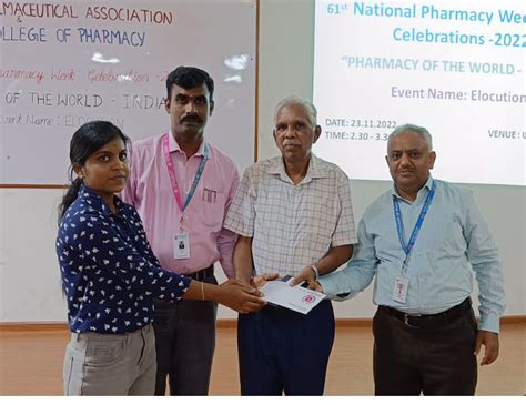 Elocution Competition on the Occasion of 61st National Pharmacy week ...