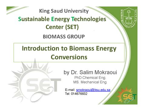 INtro- bio energy - S ustainable E nergy T echnologies Center (SET ...