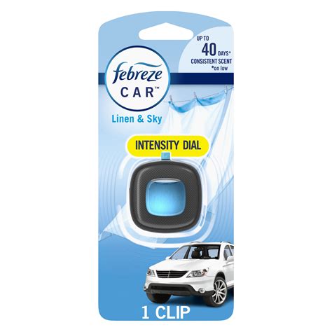Febreze Car Air Freshener Vent Clip Linen Sky 1 Count fights vehicle ...