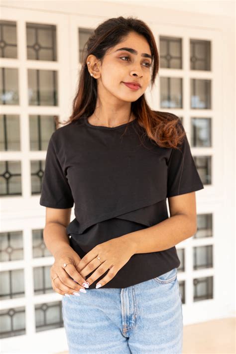 Maternity & Nursing T-Shirts - Black – NARUVE