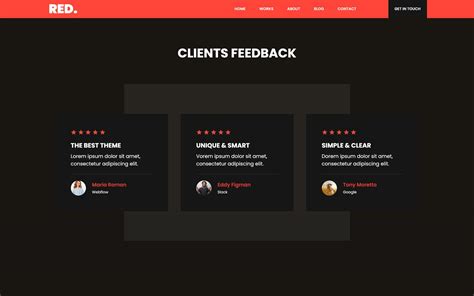 Image result for Portfolio Template Free HTML CSS Black N Red