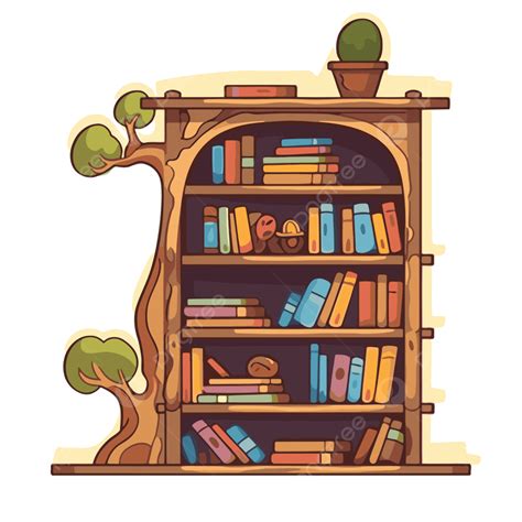 Kids Bookshelf Clipart
