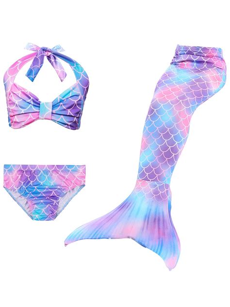 Buy Girls Mermaid Tail Kids Swimsuit Swimmable Swimming Swimwear ...