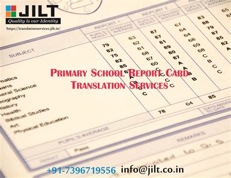 Primary-school report card translations | translationservices.jilt.in
