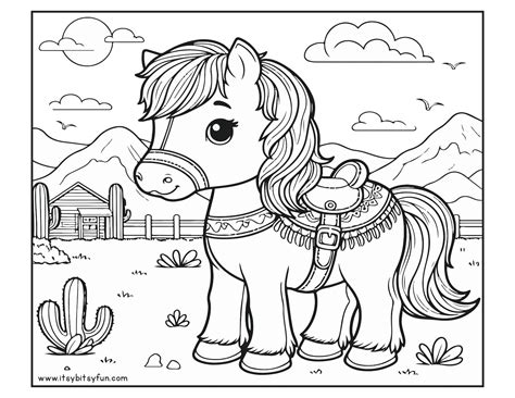 Free Printable Horse Coloring Pages for Kids - Itsy Bitsy Fun