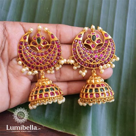 Half Moon Kempu Jhumkis – LumibellaFashion