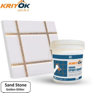 KRIYOK Premium Epoxy Grout | Golden Glitter Tiles Epoxy Grout (Sand ...