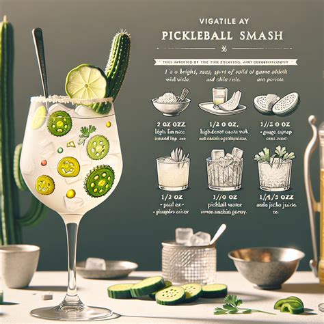 Pickleball Smash, Refreshing cactus vodka cocktail with a pickleball twist