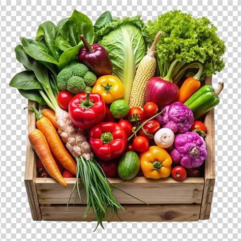 Fresh organic vegetables box isolated on white background | Premium AI ...