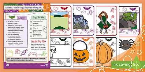 Halloween Malleable Dough Recipe and Activity Pack - Twinkl