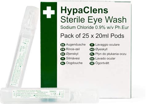 Buy Safety First Aid Group HypaClens Sterile Saline Eye Wash Pods - 20 ...